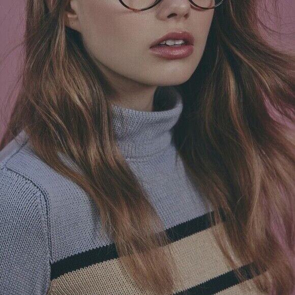 Knitz For Love and Lemons Mon Cheri stripe mock neck sweater Cream Grey Cotton - Picture 3 of 12